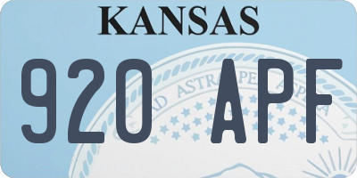 KS license plate 920APF