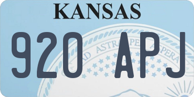 KS license plate 920APJ