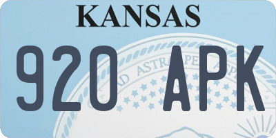 KS license plate 920APK