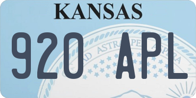 KS license plate 920APL