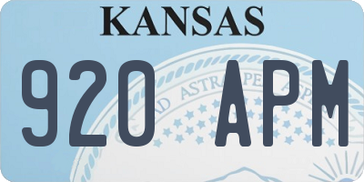 KS license plate 920APM
