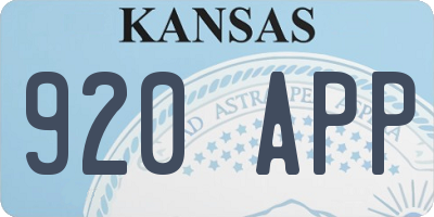 KS license plate 920APP