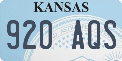 KS license plate 920AQS