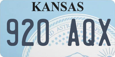KS license plate 920AQX