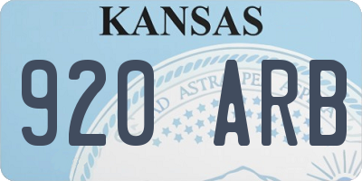 KS license plate 920ARB