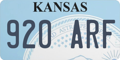 KS license plate 920ARF