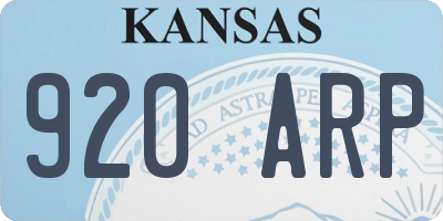 KS license plate 920ARP