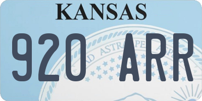 KS license plate 920ARR