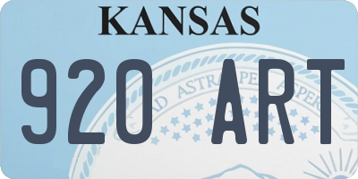 KS license plate 920ART