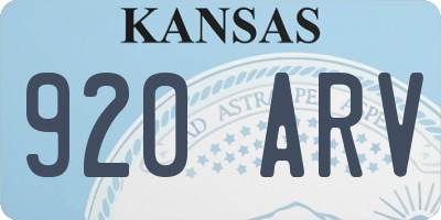 KS license plate 920ARV