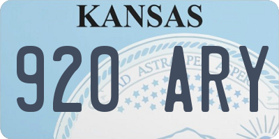 KS license plate 920ARY