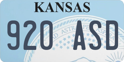 KS license plate 920ASD