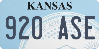 KS license plate 920ASE