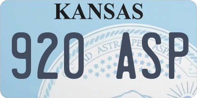 KS license plate 920ASP