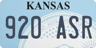 KS license plate 920ASR