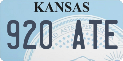 KS license plate 920ATE