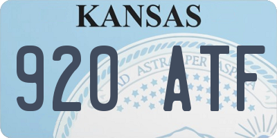 KS license plate 920ATF