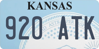 KS license plate 920ATK