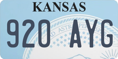 KS license plate 920AYG