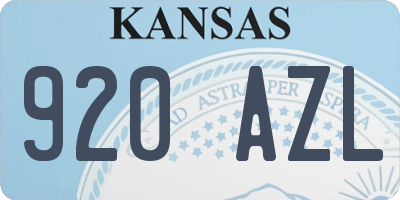 KS license plate 920AZL