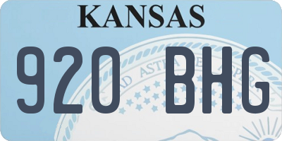 KS license plate 920BHG