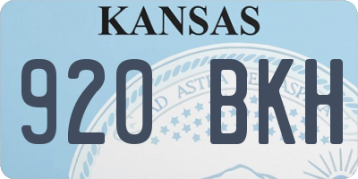 KS license plate 920BKH