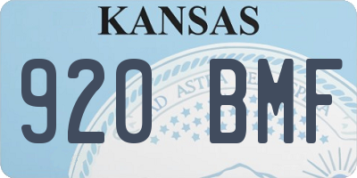 KS license plate 920BMF