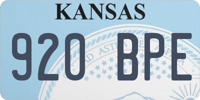KS license plate 920BPE