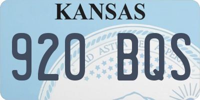 KS license plate 920BQS