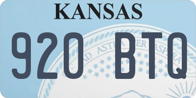 KS license plate 920BTQ