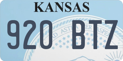 KS license plate 920BTZ