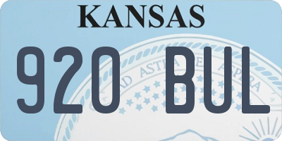 KS license plate 920BUL