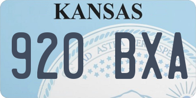 KS license plate 920BXA