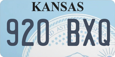 KS license plate 920BXQ