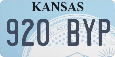 KS license plate 920BYP