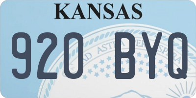 KS license plate 920BYQ