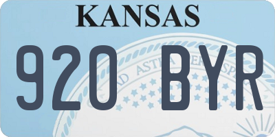 KS license plate 920BYR