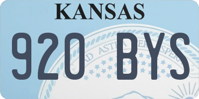 KS license plate 920BYS