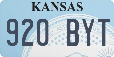 KS license plate 920BYT