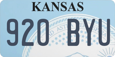 KS license plate 920BYU