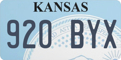KS license plate 920BYX