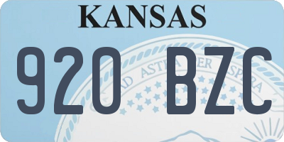 KS license plate 920BZC