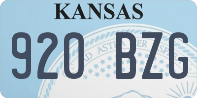 KS license plate 920BZG