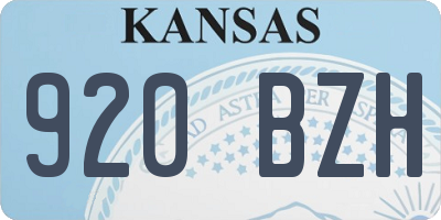 KS license plate 920BZH
