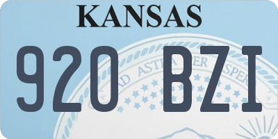 KS license plate 920BZI