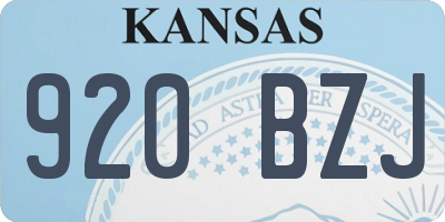 KS license plate 920BZJ