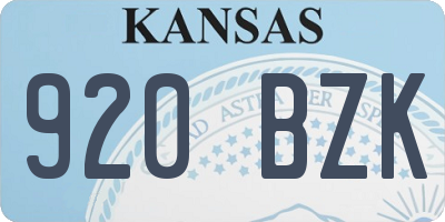 KS license plate 920BZK