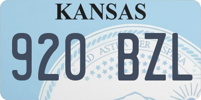 KS license plate 920BZL