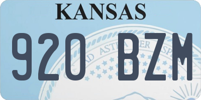 KS license plate 920BZM