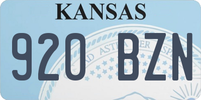 KS license plate 920BZN